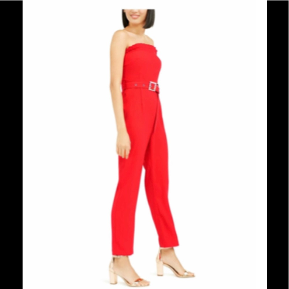 Foxiedox retro Candy Apple Red Strapless jumpsuit